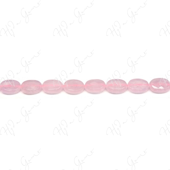 Rose Quartz Faceted Flat Oval Beads