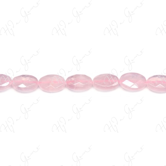 Rose Quartz Faceted Flat Oval Beads