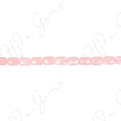 Rose Quartz Faceted Flat Rectangle Beads