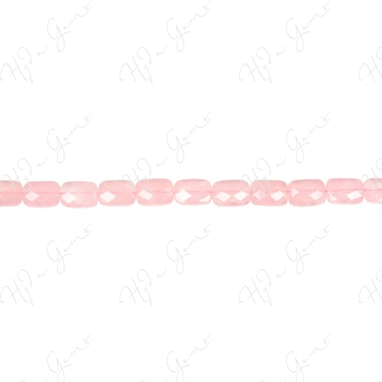 Rose Quartz Faceted Flat Rectangle Beads