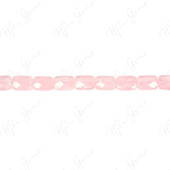 Rose Quartz Faceted Flat Rectangle Beads