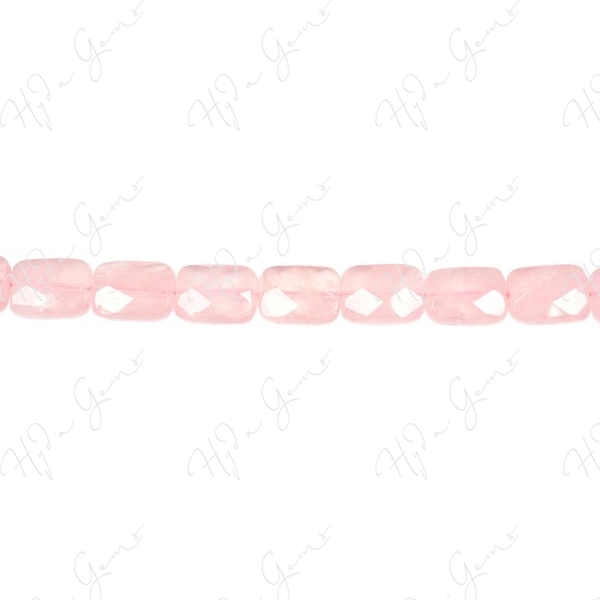 Rose Quartz Faceted Flat Rectangle Beads