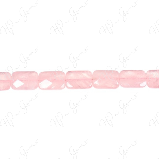 Rose Quartz Faceted Flat Rectangle Beads