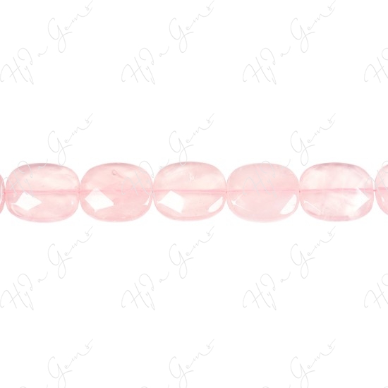 Rose Quartz Faceted Flat Rectangle Beads