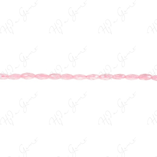 Rose Quartz Faceted Rice Beads