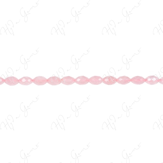 Rose Quartz Faceted Rice Beads