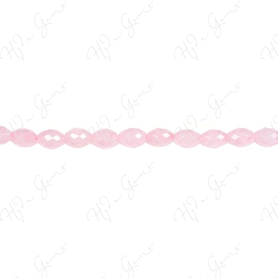 Rose Quartz Faceted Rice Beads