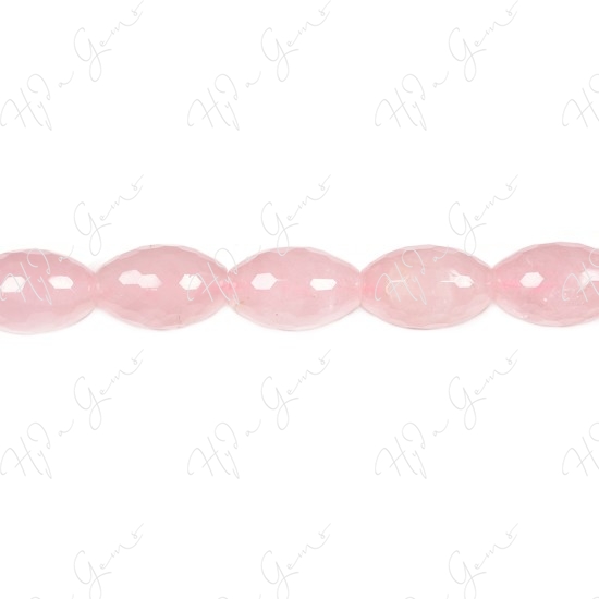 Rose Quartz Faceted Rice Beads