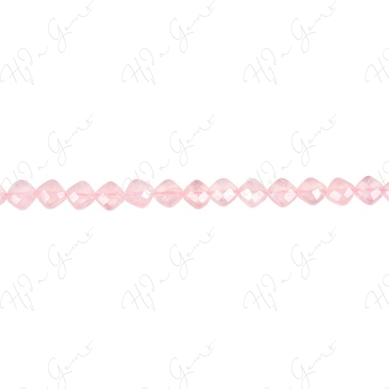 Rose Quartz Faceted Flat Square Beads