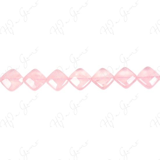 Rose Quartz Faceted Flat Square Beads