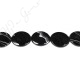 Black Striped Agate Faceted Coin Beads