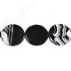 Black Striped Agate Faceted Coin Beads