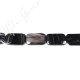 Black Striped Agate Faceted Flat Rectangle Beads