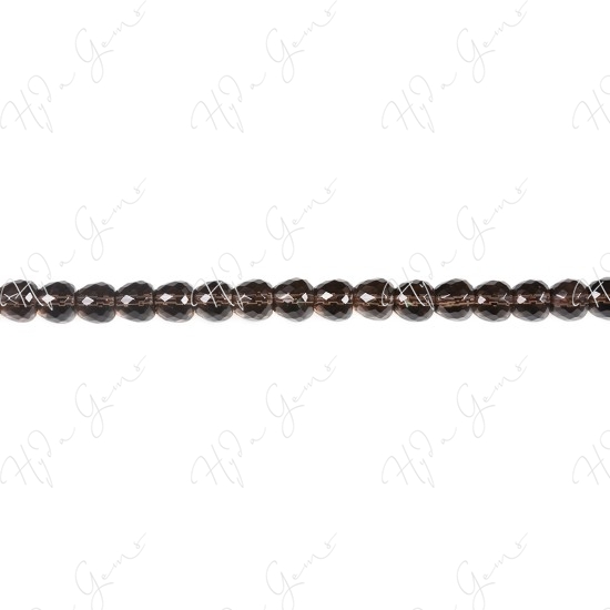 Smoky Quartz Apple Faceted Beads