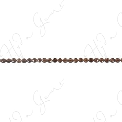 Smoky Quartz Faceted Coin Beads