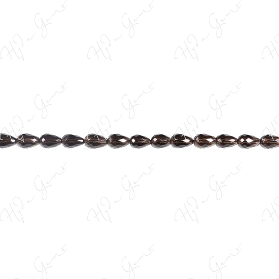 Smoky Quartz Faceted Drop Beads