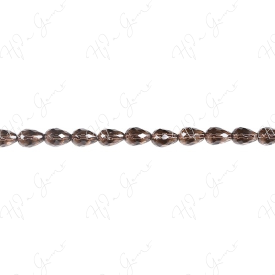 Smoky Quartz Faceted Drop Beads