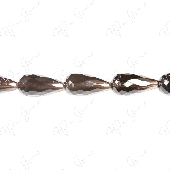 Smoky Quartz Faceted Drop Beads