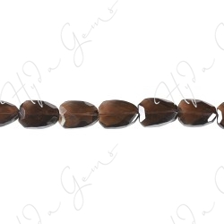 Smoky Quartz Faceted Flat Ladder Beads