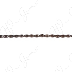 Smoky Quartz Faceted Rice Beads