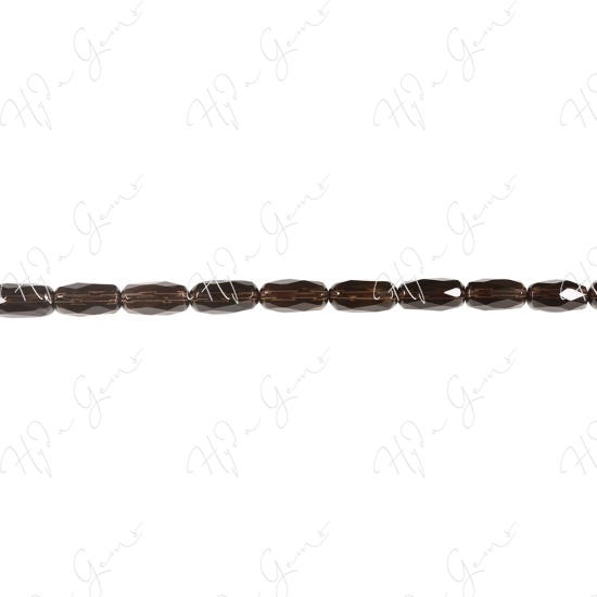 Smoky Quartz Faceted Rice Beads