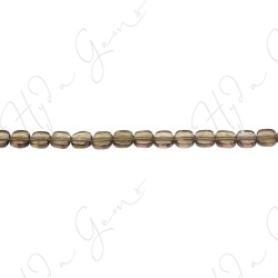 Smoky Quartz Faceted Flat Square Beads