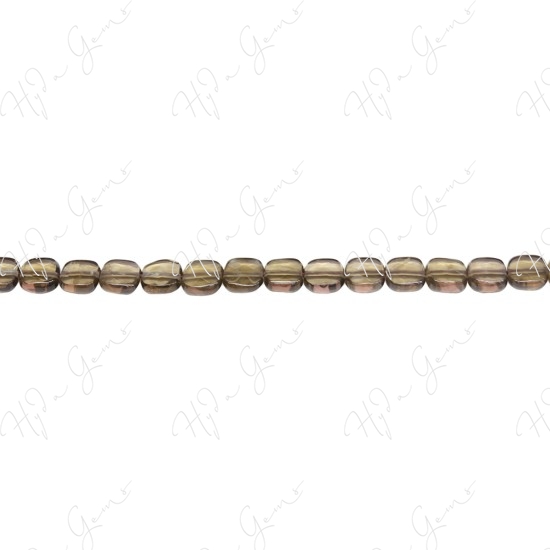 Smoky Quartz Faceted Flat Square Beads