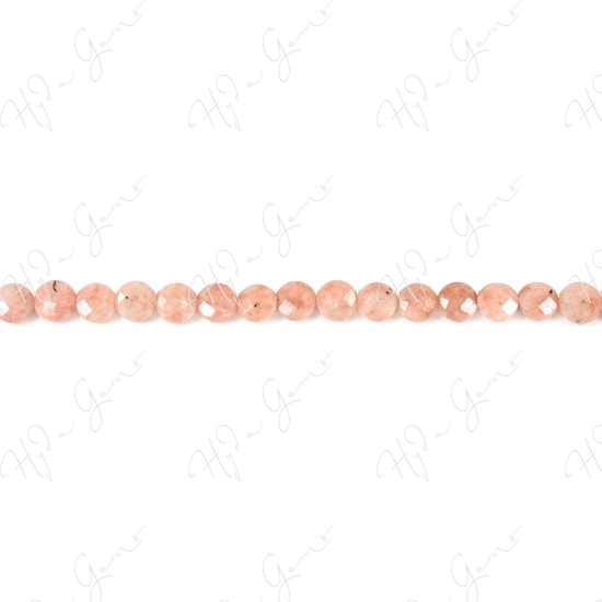 Sun Stone Faceted Coin Beads