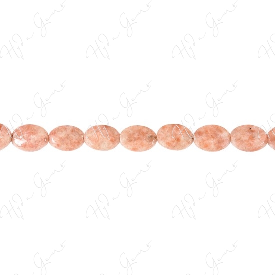 Sun Stone Faceted Flat Oval Beads