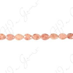 Sun Stone Faceted Pear Beads