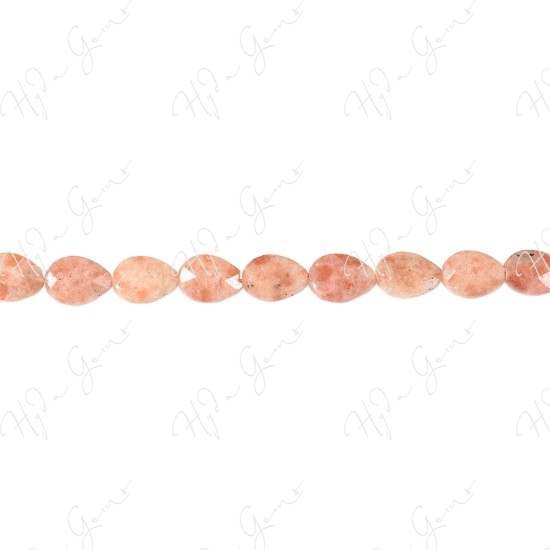 Sun Stone Faceted Pear Beads