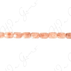 Sun Stone Faceted Flat Rectangle Beads