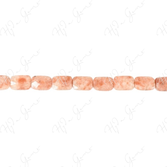 Sun Stone Faceted Flat Rectangle Beads