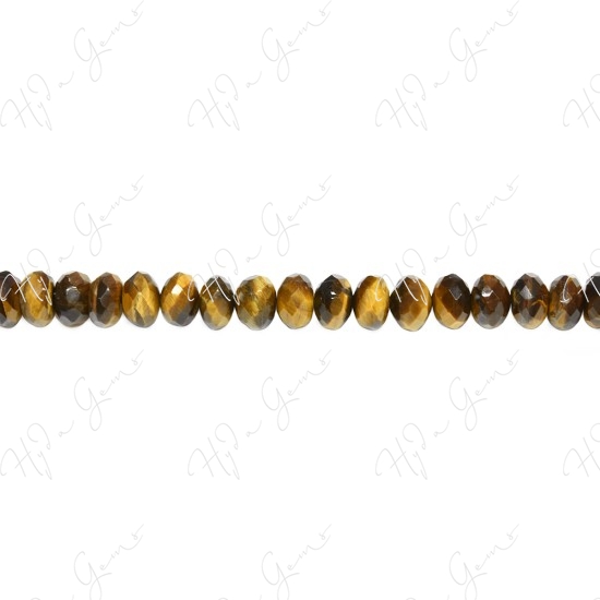 Tiger Eye Faceted Roundel Beads