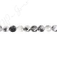 Black Rutile Quartz Faceted Coin Beads