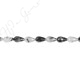 Black Rutile Quartz Faceted Drop Beads