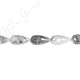 Black Rutile Quartz Faceted Drop Beads