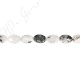 Black Rutile Quartz Faceted Flat Oval Beads