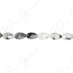 Black Rutile Quartz Faceted Pear Beads