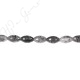 Black Rutile Quartz Faceted Rice Beads