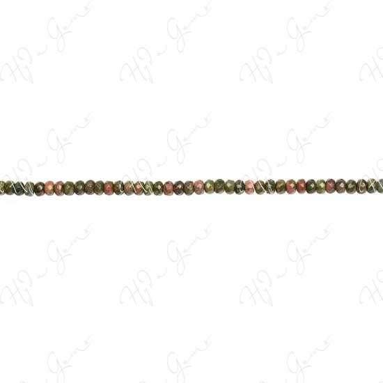 Unakite Faceted Roundel Beads