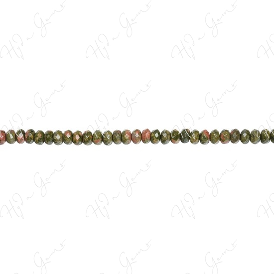 Unakite Faceted Roundel Beads