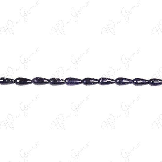 Blue Sand Stone Faceted Drop Beads