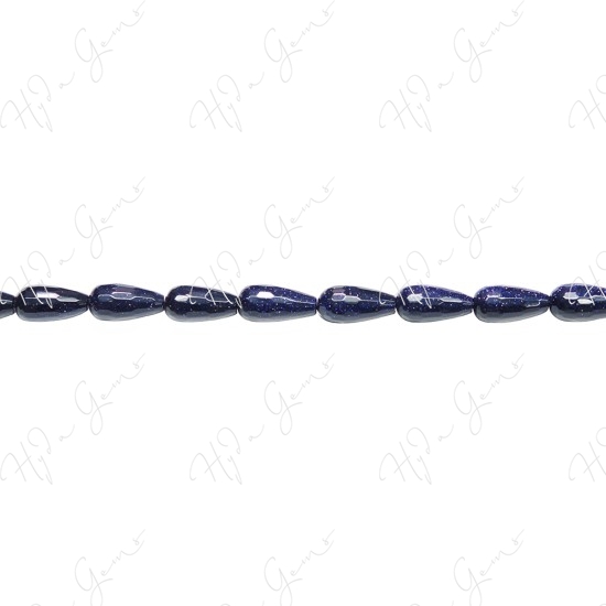 Blue Sand Stone Faceted Drop Beads