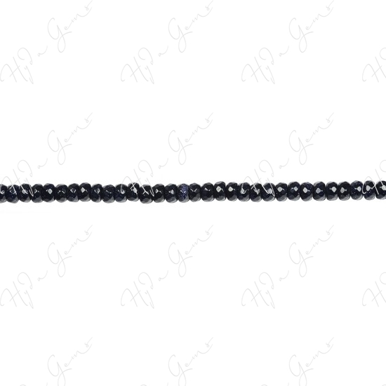 Blue Sand Stone Faceted Roundel Beads