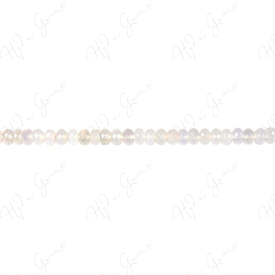 White Agate Faceted Roundel Beads