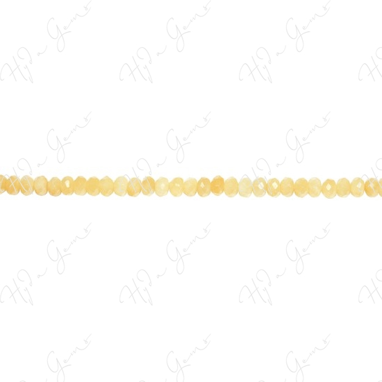 Yellow Jade Faceted Roundel Beads