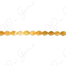 Yellow Quartz Faceted 4-Face Oval Beads