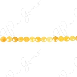 Yellow Quartz Faceted Coin Beads