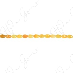 Yellow Quartz Faceted Drop Beads